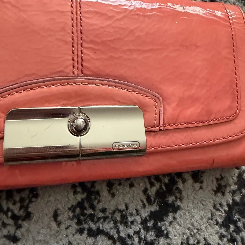 Coach Coral Patent Leather Wallet - Picture 2 of 12